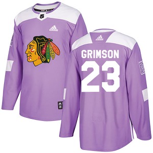 Stu Grimson Chicago Blackhawks Adidas Authentic Fights Cancer Practice Jersey (Purple)