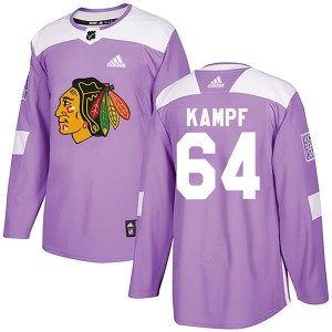 David Kampf Chicago Blackhawks Adidas Authentic Fights Cancer Practice Jersey (Purple)