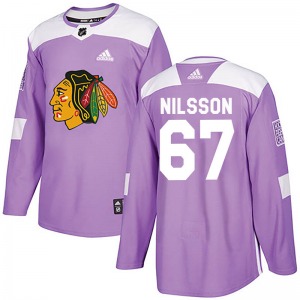 Jacob Nilsson Chicago Blackhawks Adidas Authentic Fights Cancer Practice Jersey (Purple)