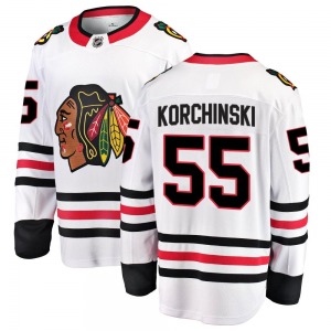 Kevin Korchinski Chicago Blackhawks Fanatics Branded Youth Breakaway Away Jersey (White)