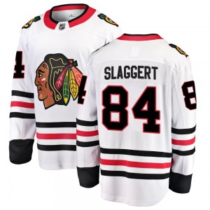 Landon Slaggert Chicago Blackhawks Fanatics Branded Youth Breakaway Away Jersey (White)