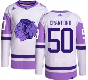 Corey Crawford Chicago Blackhawks Adidas Youth Authentic Hockey Fights Cancer Jersey