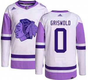 Clark Griswold Chicago Blackhawks Adidas Youth Authentic Hockey Fights Cancer Jersey