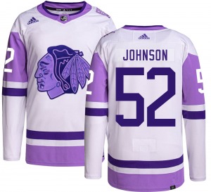 Reese Johnson Chicago Blackhawks Adidas Youth Authentic Hockey Fights Cancer Jersey