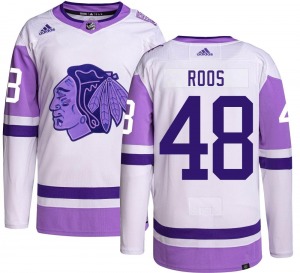 Filip Roos Chicago Blackhawks Adidas Youth Authentic Hockey Fights Cancer Jersey