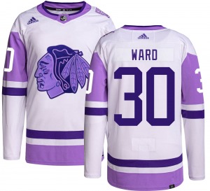 Cam Ward Chicago Blackhawks Adidas Youth Authentic Hockey Fights Cancer Jersey