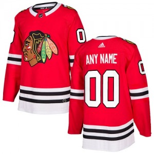 Custom Chicago Blackhawks Adidas Youth Authentic Home Jersey (Red)