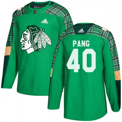 Darren Pang Chicago Blackhawks Adidas Youth Authentic St. Patrick's Day Practice Jersey (Green)