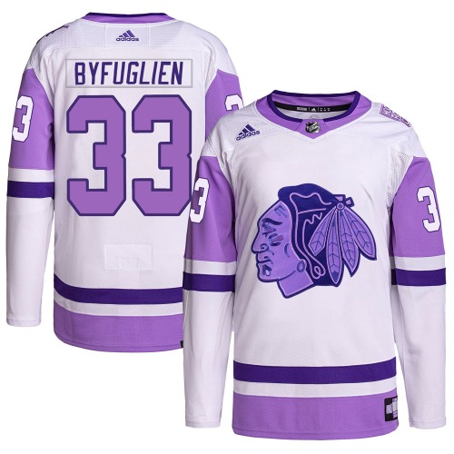Dustin Byfuglien Chicago Blackhawks Adidas Youth Authentic Hockey Fights Cancer Primegreen Jersey (White/Purple)