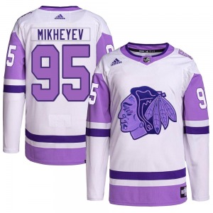 Ilya Mikheyev Chicago Blackhawks Adidas Youth Authentic Hockey Fights Cancer Primegreen Jersey (White/Purple)