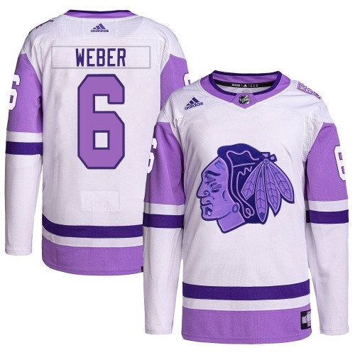 Shea Weber Chicago Blackhawks Adidas Youth Authentic Hockey Fights Cancer Primegreen Jersey (White/Purple)
