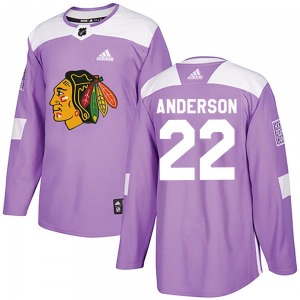Joey Anderson Chicago Blackhawks Adidas Youth Authentic Fights Cancer Practice Jersey (Purple)