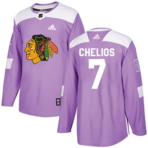 Chris Chelios Chicago Blackhawks Adidas Youth Authentic Fights Cancer Practice Jersey (Purple)