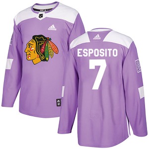 Phil Esposito Chicago Blackhawks Adidas Youth Authentic Fights Cancer Practice Jersey (Purple)
