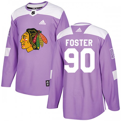 Scott Foster Chicago Blackhawks Adidas Youth Authentic Fights Cancer Practice Jersey (Purple)