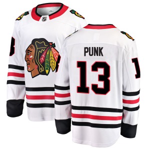 CM Punk Chicago Blackhawks Fanatics Branded Breakaway Away Jersey (White)