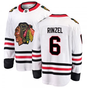 Sam Rinzel Chicago Blackhawks Fanatics Branded Breakaway Away Jersey (White)