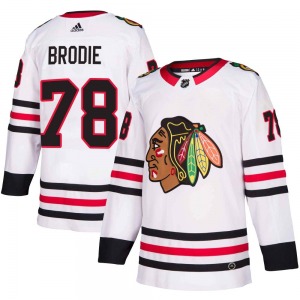 TJ Brodie Chicago Blackhawks Adidas Youth Authentic Away Jersey (White)