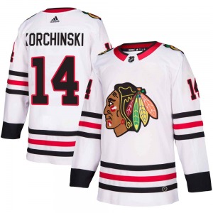Kevin Korchinski Chicago Blackhawks Adidas Youth Authentic Away Jersey (White)