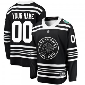 Custom Chicago Blackhawks Fanatics Branded Breakaway Custom 2019 Winter Classic Jersey (Black)