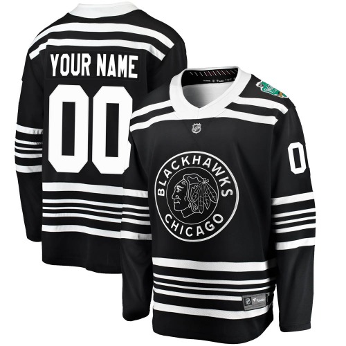 Custom Chicago Blackhawks Fanatics Branded Breakaway Custom 2019 Winter Classic Jersey (Black)