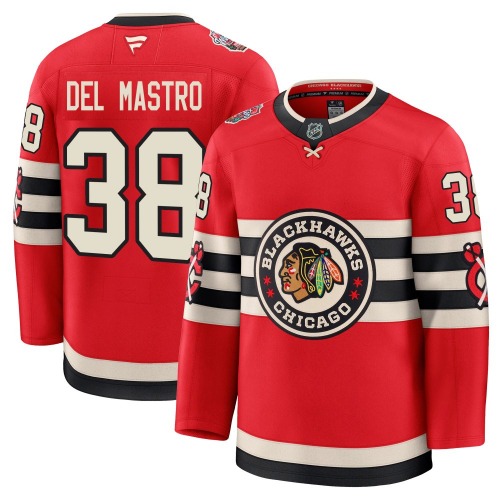 Ethan Del Mastro Chicago Blackhawks Fanatics Youth Premium 2025 Winter Classic Jersey (Red)