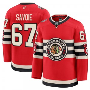 Samuel Savoie Chicago Blackhawks Fanatics Youth Premium 2025 Winter Classic Jersey (Red)