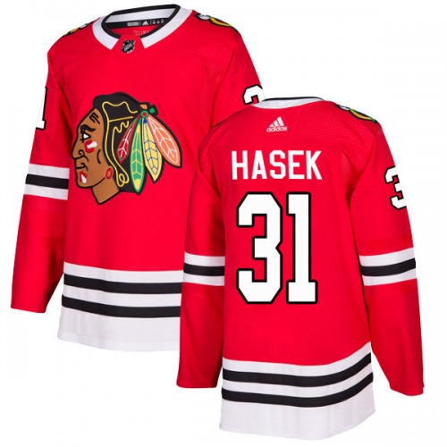 Dominik Hasek Chicago Blackhawks Adidas Authentic Home Jersey (Red)