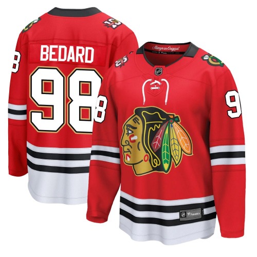 Connor Bedard Chicago Blackhawks Fanatics Youth Breakaway Centennial Jersey (Red)