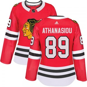 Andreas Athanasiou Chicago Blackhawks Adidas Women's Authentic Home Jersey (Red)