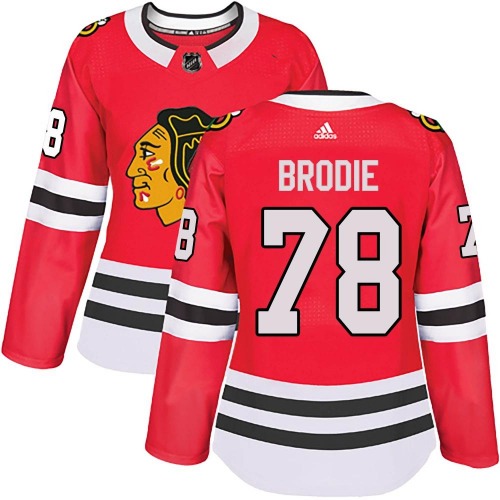 TJ Brodie Chicago Blackhawks Adidas Women's Authentic Home Jersey (Red)