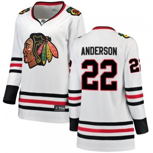 Joey Anderson Chicago Blackhawks Fanatics Branded Women's Breakaway Away Jersey (White)