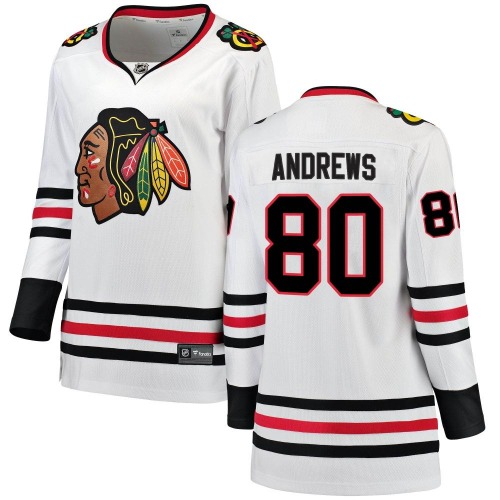 Zach Andrews Chicago Blackhawks Fanatics Branded Women's Breakaway Away Jersey (White)