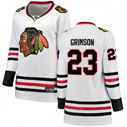 Stu Grimson Chicago Blackhawks Fanatics Branded Women's Breakaway Away Jersey (White)