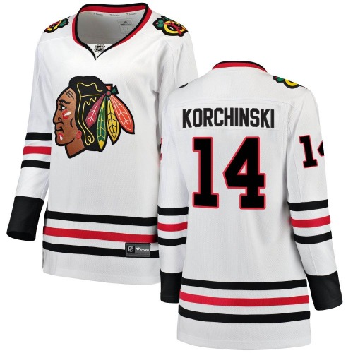 Kevin Korchinski Chicago Blackhawks Fanatics Branded Women's Breakaway Away Jersey (White)
