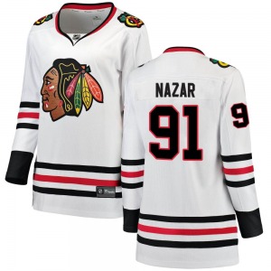 Frank Nazar Chicago Blackhawks Fanatics Branded Women's Breakaway Away Jersey (White)
