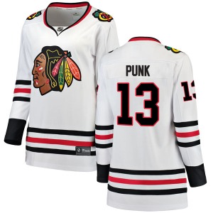 CM Punk Chicago Blackhawks Fanatics Branded Women's Breakaway Away Jersey (White)