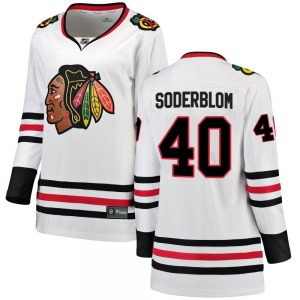 Arvid Soderblom Chicago Blackhawks Fanatics Branded Women's Breakaway Away Jersey (White)