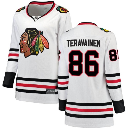 Teuvo Teravainen Chicago Blackhawks Fanatics Branded Women's Breakaway Away Jersey (White)
