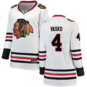 Elmer Vasko Chicago Blackhawks Fanatics Branded Women's Breakaway Away Jersey (White)