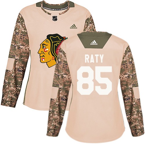 Aku Raty Chicago Blackhawks Women's Authentic adidas Veterans Day Practice Jersey (Camo)