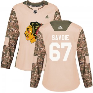 Samuel Savoie Chicago Blackhawks Women's Authentic adidas Veterans Day Practice Jersey (Camo)