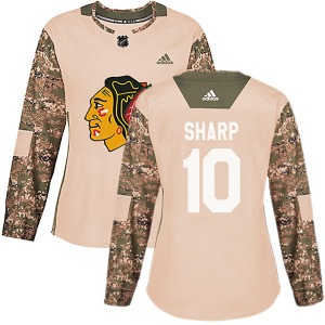 Patrick Sharp Chicago Blackhawks Adidas Women's Authentic Veterans Day Practice Jersey (Camo)