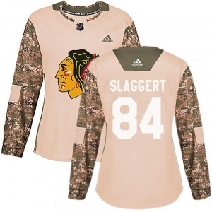 Landon Slaggert Chicago Blackhawks Women's Authentic adidas Veterans Day Practice Jersey (Camo)