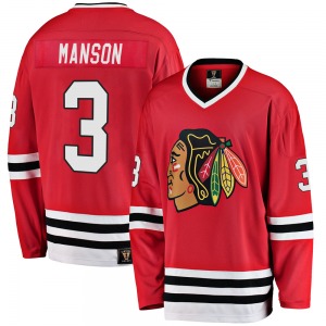 Dave Manson Chicago Blackhawks Fanatics Branded Youth Premier Breakaway Heritage Jersey (Red)