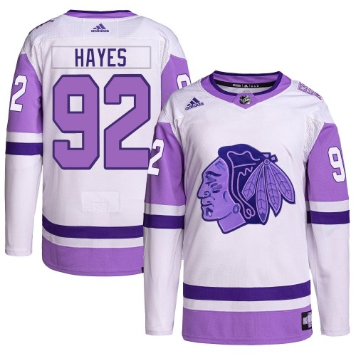 Gavin Hayes Chicago Blackhawks Adidas Authentic Hockey Fights Cancer Primegreen Jersey (White/Purple)
