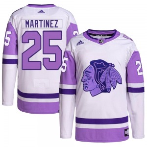 Alec Martinez Chicago Blackhawks Adidas Authentic Hockey Fights Cancer Primegreen Jersey (White/Purple)