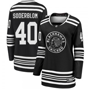 Arvid Soderblom Chicago Blackhawks Fanatics Branded Women's Premier Breakaway Alternate 2019/20 Jersey (Black)