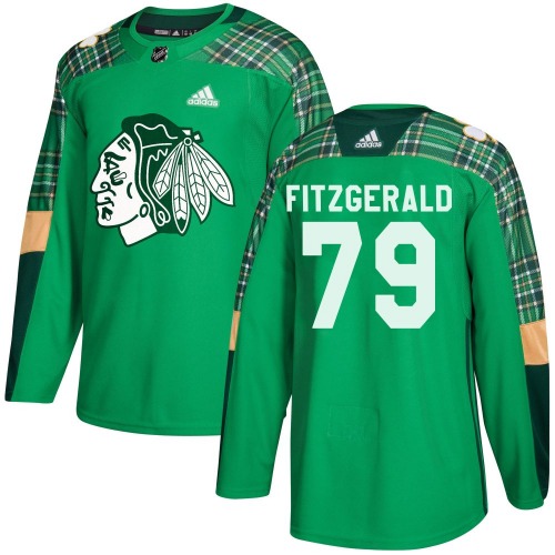 Cavan Fitzgerald Chicago Blackhawks Adidas Authentic St. Patrick's Day Practice Jersey (Green)