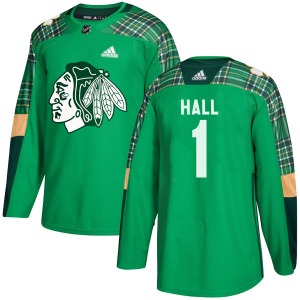 Glenn Hall Chicago Blackhawks Adidas Authentic St. Patrick's Day Practice Jersey (Green)